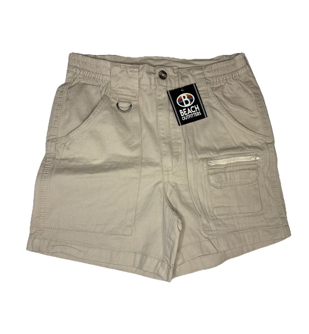 Uzzi, Mens Amphibious Gear Cargo Shorts Size 28” Khaki Stretch, New